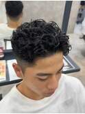 オールバックパーマ/ワンカールパーマ/フェードカット/パーマ