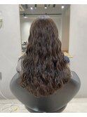 【人気】ロングウェーブパーマ×オリーブベージュ
