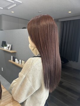 カプア 仙台駅前店(Kapua) ピンクベージュワンカラー髪質改善ストレートロング