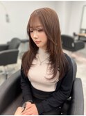 レイヤーカット×ミルクティーブラウン