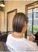 白髪ぼかしハイライト×ぱつっとbob