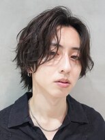 テン 心斎橋(tenn.)&nbsp;メンズセンターパート七三分けパートニュアンスパーマ刈り上げ