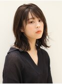 セミウェット小顔切りっぱなしボブミディココアベージュオリーブ