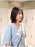 アッシュベージュ×レイヤーボブ