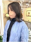 地毛風カラーとハイライト×ボブ
