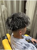 メンズウルフマッシュパーマハイライト〈理容室〉東浦和メンズ