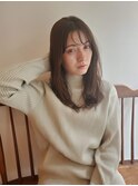 モテ髪シースルーバング×ブリーチ無しブラウンカラー