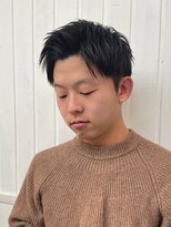 ナンバー アンフィール 渋谷(N° anfeel)&nbsp;メンズカットハイライトマッシュパーマウルフアッシュブラック