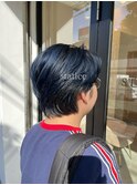 ＊センターパート＋ネイビーブルー＊