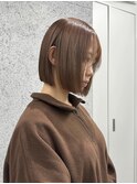 切りっぱなしボブミニボブぱつっとボブハイトーンカラー/美髪