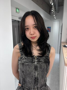 ペレ 渋谷(PELE) デザインカラー/レイヤーカット/ウェットヘア/オリーブベージュ