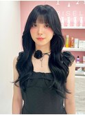 黒髪ワンホンヘア