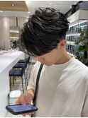 フェザーショート／センターパート／フェザーパーマ