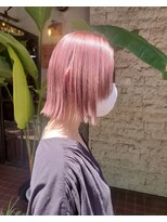 トリコ ヘアアンドケアスペース(trico hair&care space) ミニボブ×切りっぱなし×ピンクカラー