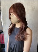 髪質改善カラー×ピンクブラウン