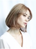 丸みミニボブ/大人ボブ/艶ボブ/大人かわいい/ハイライト/30代