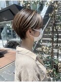 NUDE 白髪ぼかし ハイライト くびれショート 大人ショートボブ