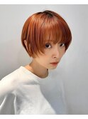 大人可愛い20代30代40代くびレイヤーショートボブ丸みショート