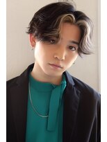 メンズカット バイ ソイクフ(メンズカット by SOY-KUFU)&nbsp;MEN'SHAIRアッシュブラックカルマパーマセンターパート