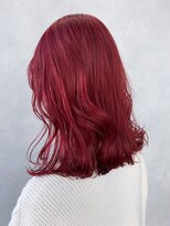 アルバム 池袋(ALBUM)&nbsp;カシスレッド_切りっぱなしボブエアリーロング_ba434001