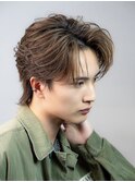 韓国ヘアカルマパーマコンマバングセンターパートワックスなし