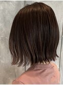 ダブルカラーミルクティーベージュカラーケアブリーチ韓国ボブ