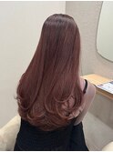 うる艶セミロング/ピンクブラウン/透明感