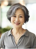 グラデーションオンレイヤーショートボブ