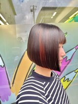 マックス フォー ヘアー(MAX FOR HAIR) 綺麗なラインのボブ×インナーオレンジ◎