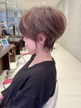 アース 栄店(HAIR&MAKE EARTH) earthショートレイヤーボブミルクティー丸みショートボブ