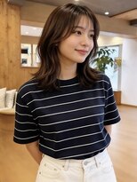 ラシェル パル ノエル(Laciel par Noel)&nbsp;シースルーバング × 外ハネくびれミディ