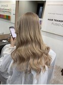 Hミルクティーベージュシールエクブリーチカラーレイヤーカット