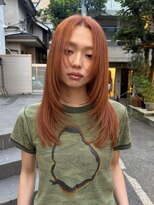 ケイトテイラー(KATETAYLOR)&nbsp;ハイトーンオレンジカラーレイヤーカットハッシュカット