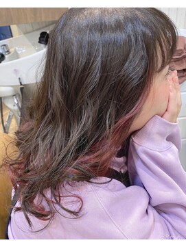 ヘアーサロン キー(Key) さりげなく大人かわいいインナーカラーピンクバイオレット♪