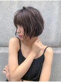 大人可愛いショートボブ/絶壁解消/小顔/前髪あり/ひし形ショート