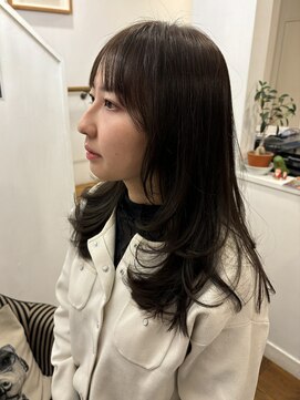 アライフ カーキブラウン顔まわりレイヤー