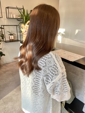 メデル(mederu) ブリーチなしカラーブラウンベージュカラー透け感カラーロング