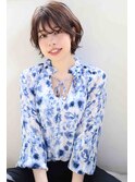 大人可愛い小顔耳掛けショートボブマロンブラウン20代30代40代