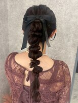 アイリス 天文館店(AIRIS) ヘアセット お呼ばれヘア 結婚式 編み下ろし 20代 リボン