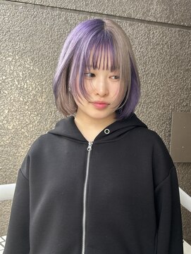 イエナ 渋谷(IENA) ミルクグレージュレイヤーボブハッシュカットケアブリーチ7