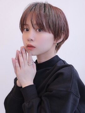 アグ ヘアー シックス 松本駅前店(Agu hair six) 《Agu hair》ピンク×艶マッシュショート