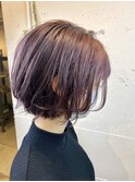 《tomi》シースルーショートボブ×パープルピンク