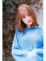 メーヴェ(Mowen) mowen×外ハネミディアム×ラフウェーブ×モカベージュ