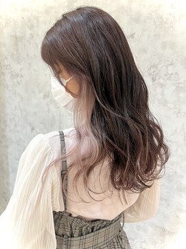 ラボヌールヘアー オリビエ 北千住店(La Bonheur hair Olivier) イヤリングカラー×ホワイトピンク☆