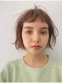 ショートバングのアンニュイ　ボブ　パーマ【下北沢】