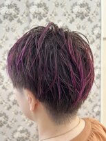 ルシエル バイ カトレアグループ(Le Ciel)&nbsp;デザインカラーベリーショートくせ毛風パーマ、20.30.40代