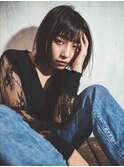 A BY WHO江坂/前下がりクールボブ/黒髪ヘア