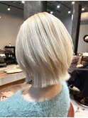 透明感抜群ダブルカラーブリーチハイトーンホワイトベージュ