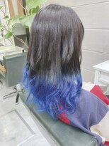 デイズ(days) 【エンドカラー】暗めカラーアッシュ×毛先ブルーカラー