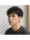 ツーブロックくせ毛風パーマ　20代 30代 40代 50代 60代　メンズ